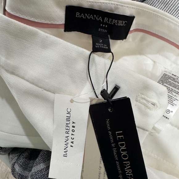 Banana Republic Ryan Straight Leg Pants Women 2 White NEW Mid Rise Slim Fit - Picture 6 of 12